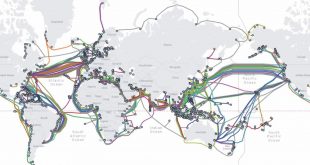 خريطة شبكة كابلات الإنترنت البحرية